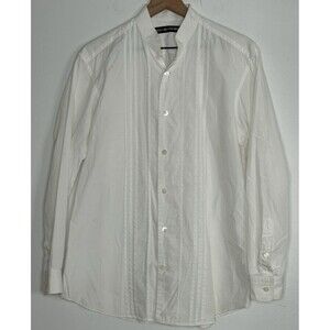 ISSEY MIYAKE MEN Cotton Stand Collar Shirt White Size 3 Made in Japan Formal tux